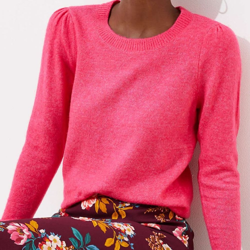 LOFT Petite Puff Sleeve Sweater